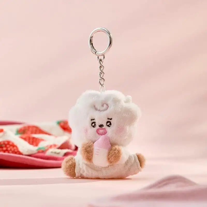 10 cm Anime Cartoon Bt21 Tata Cooky Niedliches Plüschtier Mode Plüschtier Zubehör Rucksack Schlüsselanhänger Zubehör Geschenk für Freunde