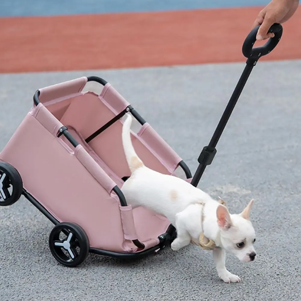 

4-Wheel Pet Stroller for Dogs and Cats - Ideal for Shopping, Travel, and Play (Pink)