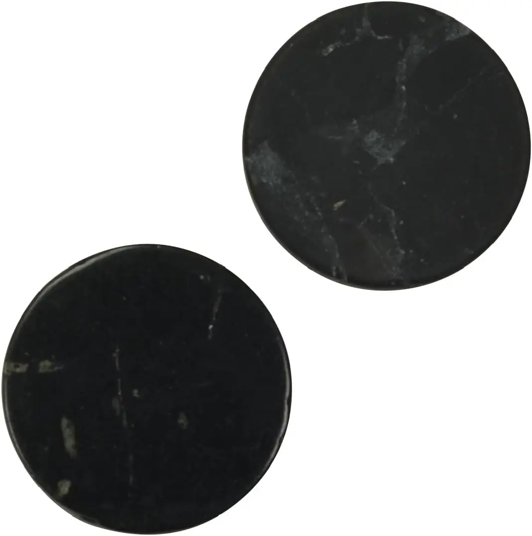 

2pcs Shungite Stickers 20mm Polished & Unpolished for Phone Laptop - Energy Protection