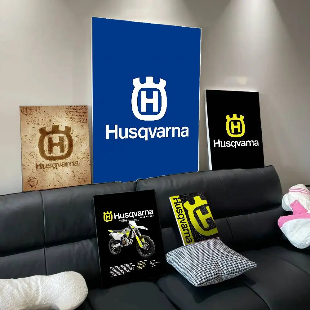 H-Husqvarnas Logo Movie Sticky Posters Vintage Room Bar Cafe Decor Nordic Home Decor