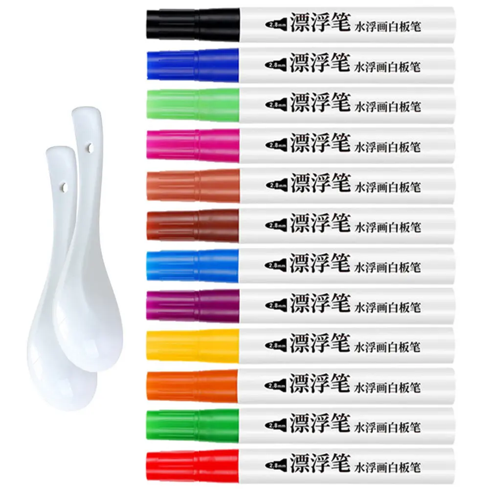 1Set Erasable Floating Painting Pens Colorful Whiteboard Markers for Educational Painting Tool School Supplies Water