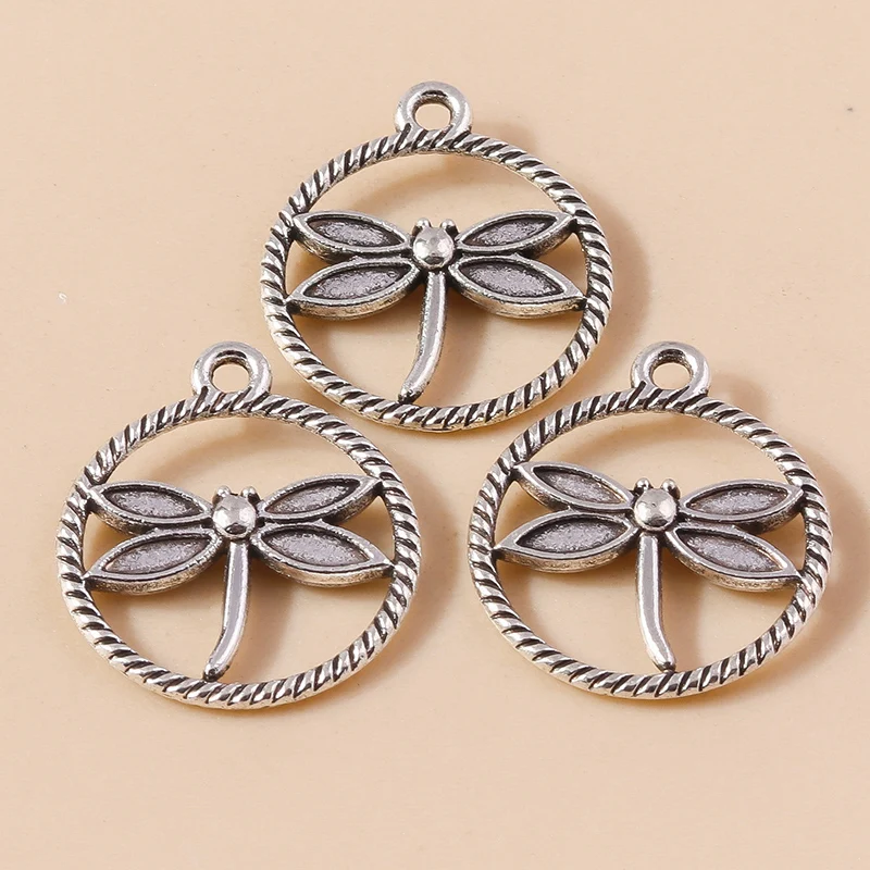 Leslie 20 Stück 19 x 22 mm Legierung hohle Libelle Charms Tier Anhänger für Armband Halskette DIY Schmuckherstellung Zubehör – Detail 6