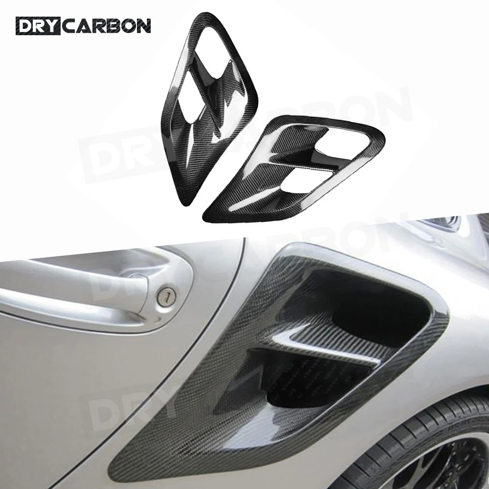 

Боковая впускная крышка из углеродного волокна для Porsche 911 997 Turbo 2004-2012, боковые вентиляционные отверстия автомобиля, накладки на воздухозаборник, комплекты кузова FRP