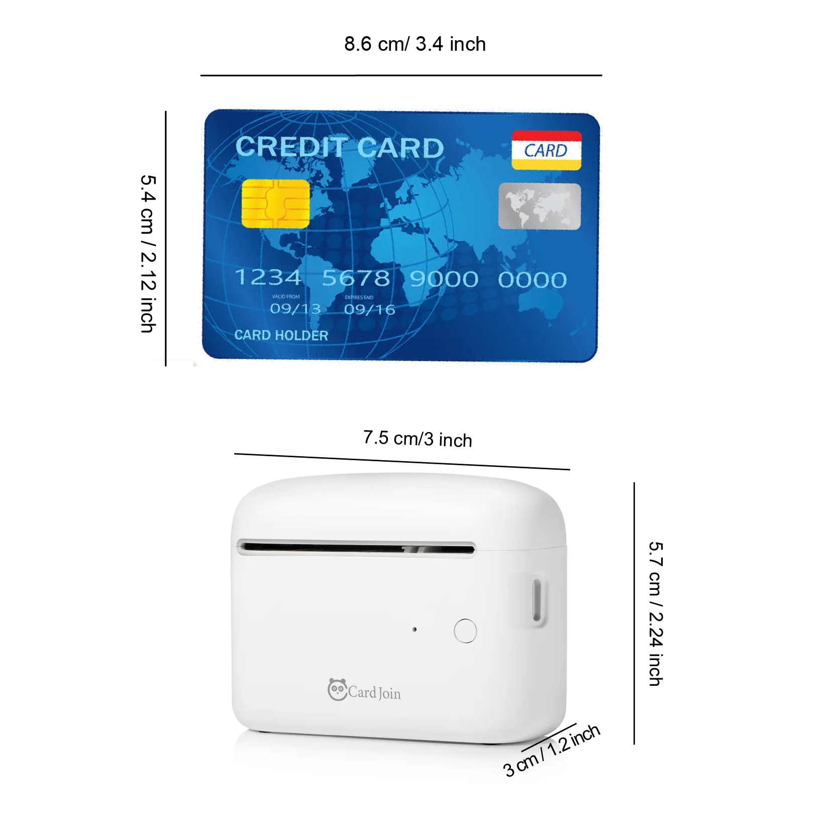 CardJoin CJ01 Portable Mini Thermal Multifunctional Card Printer Cardstock Label Bookmark Sticker BT 203dpi