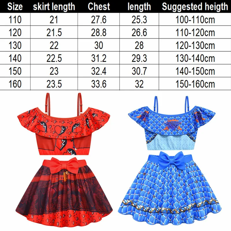 The Rise of Red Girls Swimwear Baby Swimsuit Girls D-Descendants 4 Cosplay Chloe Red Swimming Outfit Kids Beachwear Bathing Suit