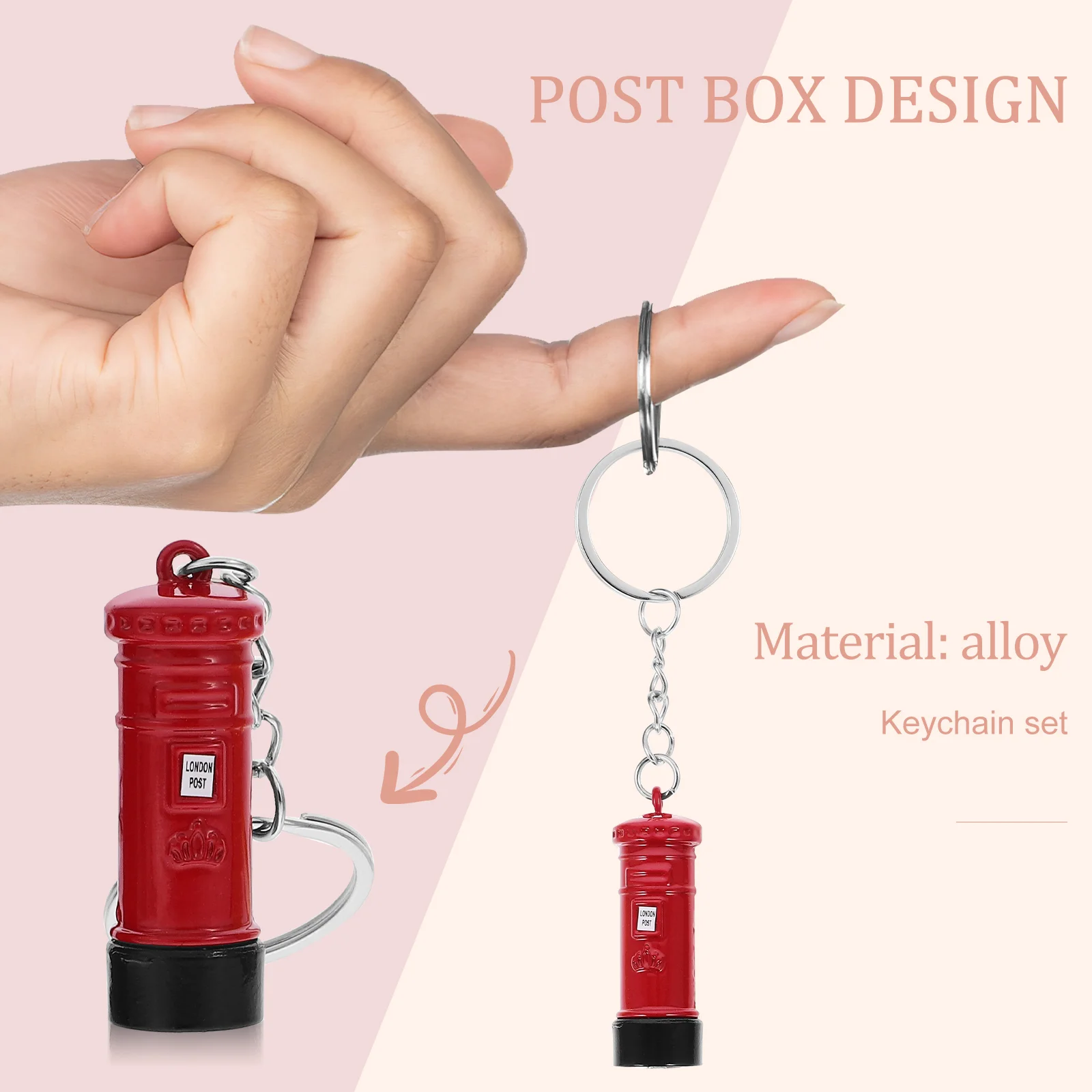 4pcs souvenirs keychain The Car Souvenir Gift Red Telephone Booth Bus Mail Box Taxi Miniature Model Small Keychains Key