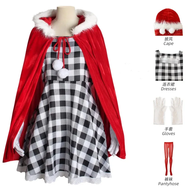 Jak Grinch Złamał Święta Bożego Narodzenia Cindy Cosplay Kostium Pełny Zestaw świąteczny płaszcz sukienka dziewczynka cindy prezent na imprezę aktywność dzieci
