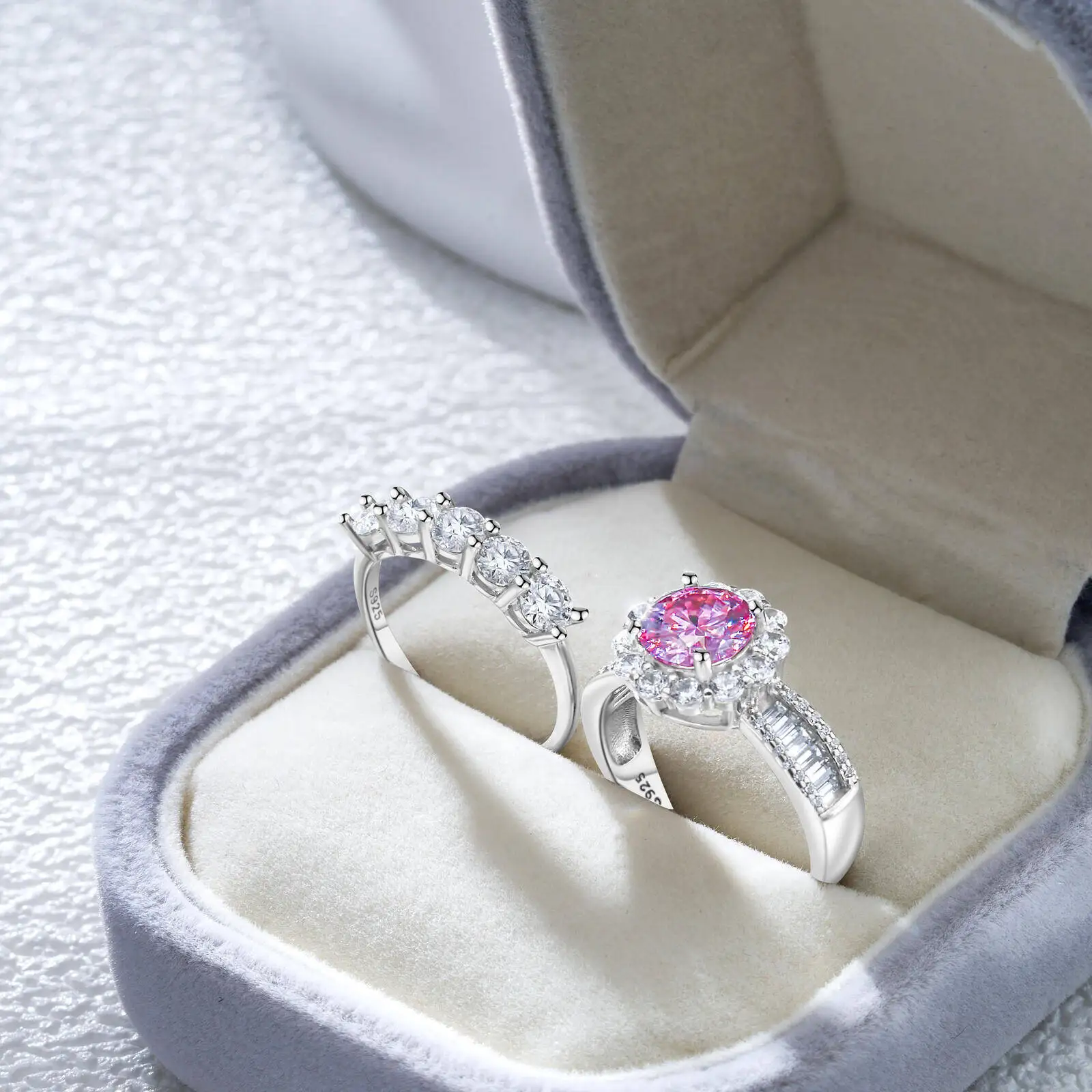 TY 3,5CT 100% 925 Sterling Silber Moissanit Damenring D Farbe Luxus Schmuckring Geschenk Verlobungsring Minimalistischer Ring