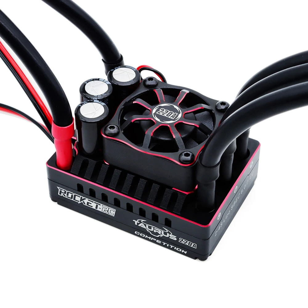 Controlador de velocidad ROCKET-RC 220A sin escobillas ESC 2-4S, 7,4 V/6A BEC con disipador térmico para coche de control remoto 1/8, piezas de repuesto para Buggy todoterreno