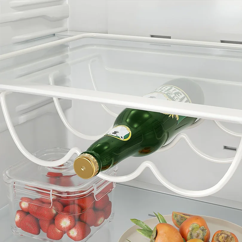 Creative Refrigerator Beer Bottle Organizer Rack Wine Display Shelf With Holder Hook For Home Kitchen Storage And Organization