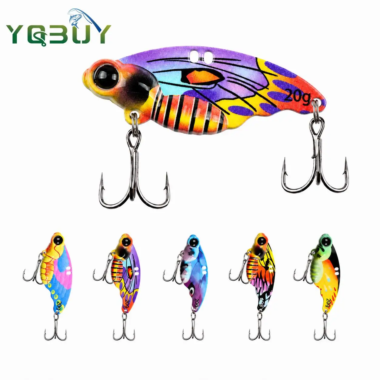 Leurre VIB en métal 5g/20g, design papillon bionique imprimé en 3D, matériel de pêche, appâts de pêche, crankbait pour bar, spinner VIB