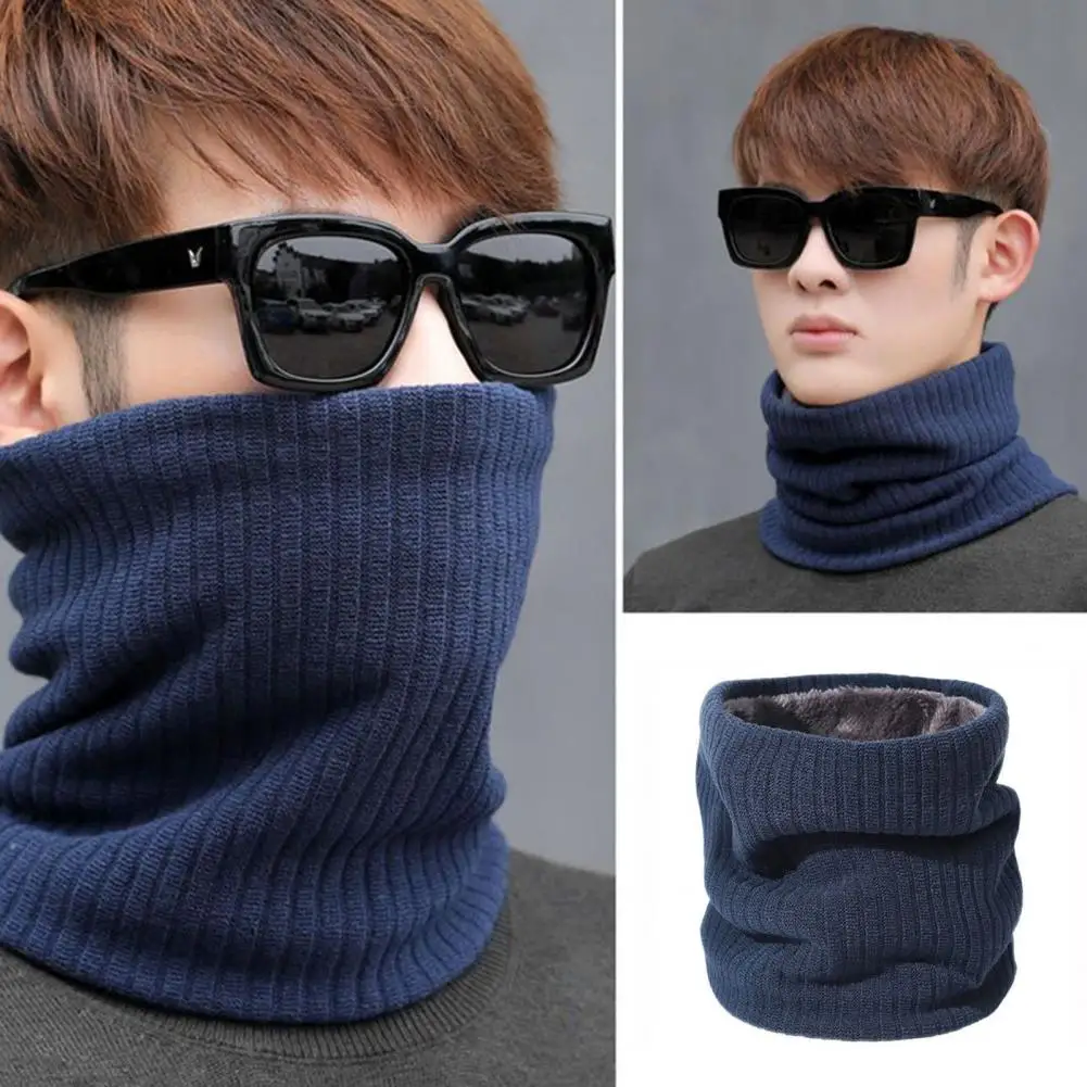 Winter Women Men Neckerchief Thick Plush Knitted Warm Cycling Neck Wrap Windproof Outdoor Skiing Skating Neck Warmer Unsiex