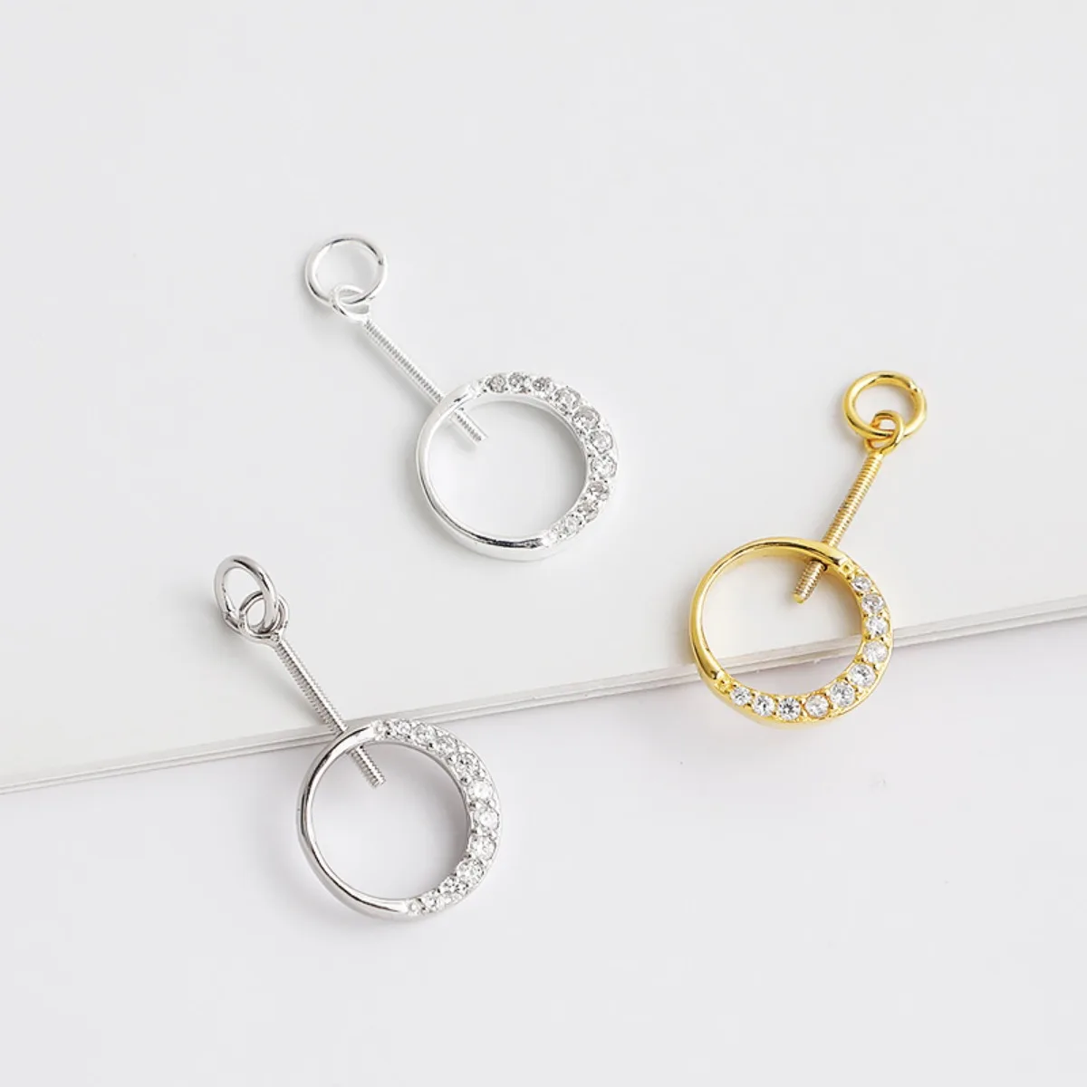 

1 pc 925 Sterling Silver Micro Pave Stopper Spacer Beads Surrounded Spacers Pendant for Jewelry Making