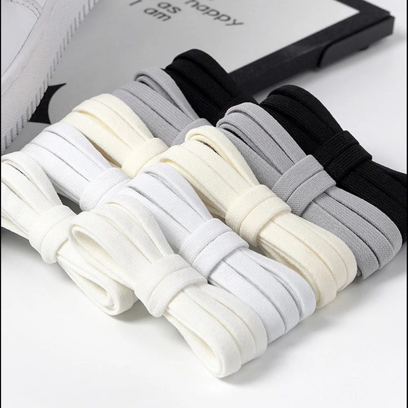 16 Colors High-Quality Stretch Shoelaces, 0.8 cm Wide Flat Shoelaces Suitable for a Variety of Shoes 1Pair/3Pair
