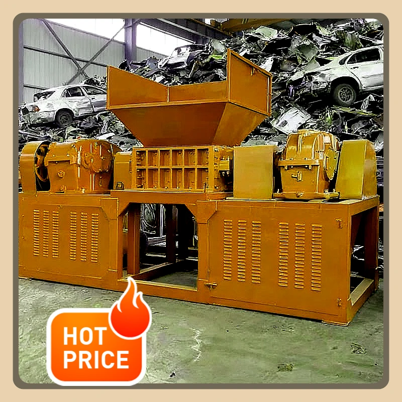 Rigid Plastic Shredder Industrial Shredder Double-Shaft Thick Walled Parts Crates Drums Pails Heavy Duty Operation Customized