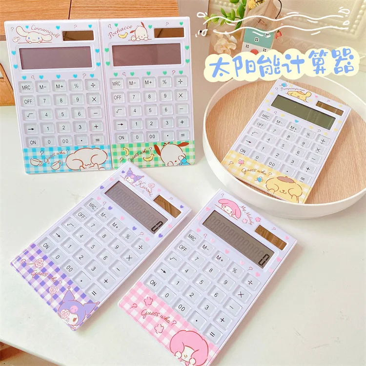 Hello Kitty Kawaii My Melody Kuromi Solar Energy Calculator Students Anime Sanrioed Girl Heart Keystroke Arithmetic Computer