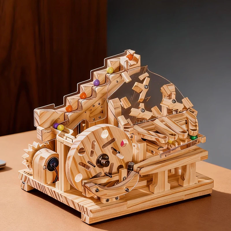 Puzzle Building Blocks Machinery Track Ball Toy Model Kit DIY Assembled Multiple Times Model Kit Building Adults Children Toys