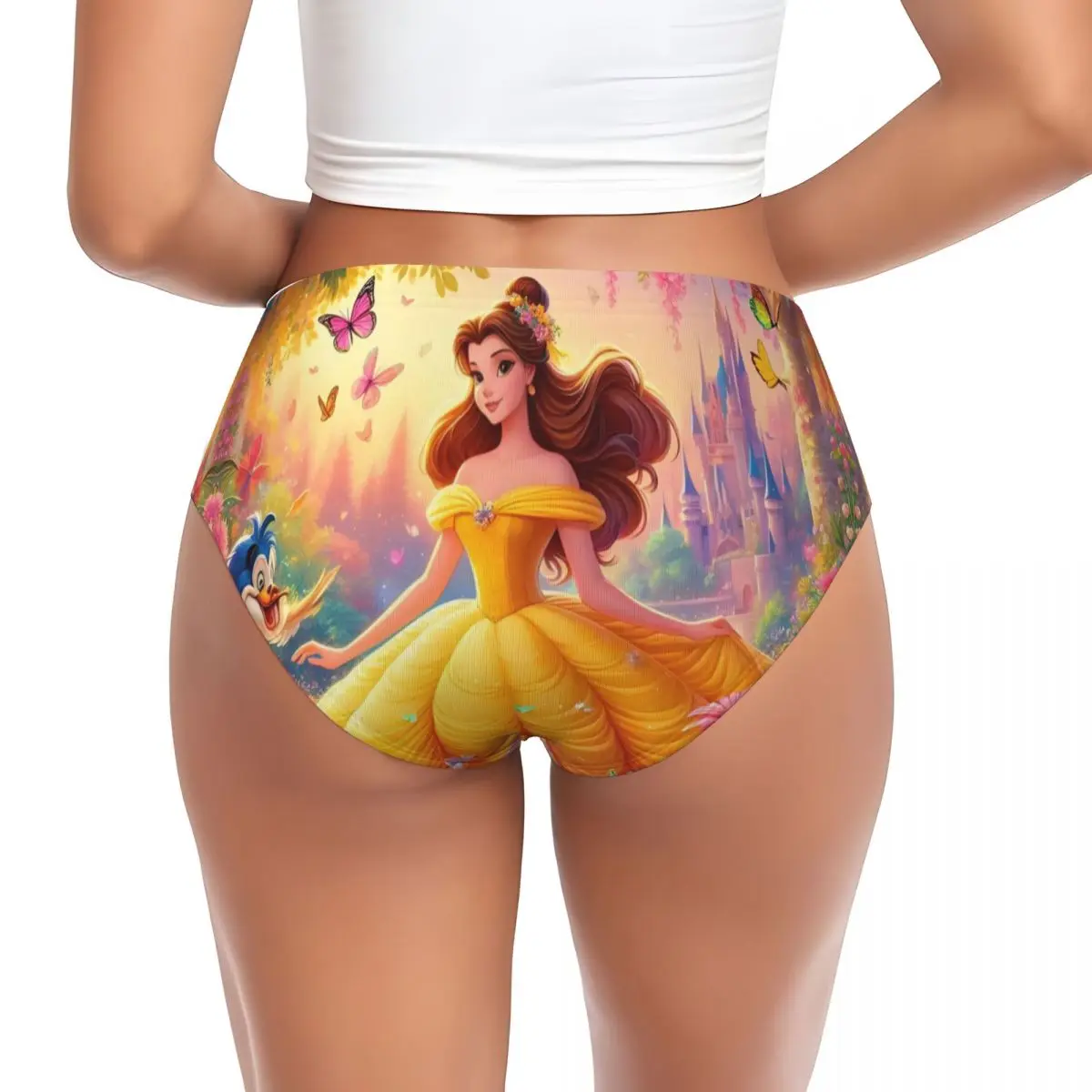 사용자 정의 여성의 아름다움과 야수 사랑 장미 간단한 팬티 여성 컴포트 속옷 팬티