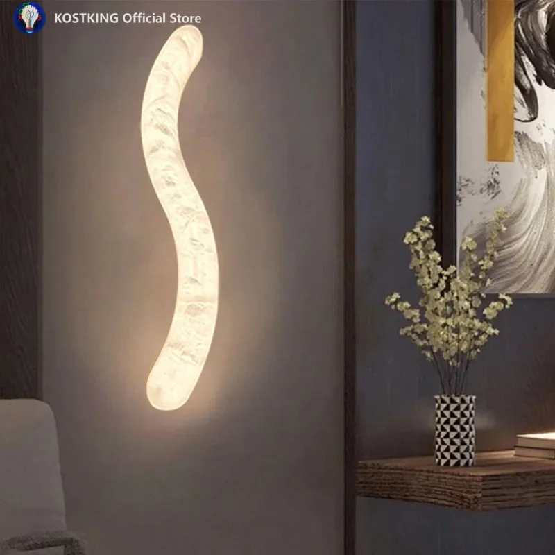 

Новый натуральный мраморный настенный светильник, роскошная современная гостиная, спальня, прикроватная тумбочка, светодиодное внутреннее настенное освещение, коридор, лестничные бра