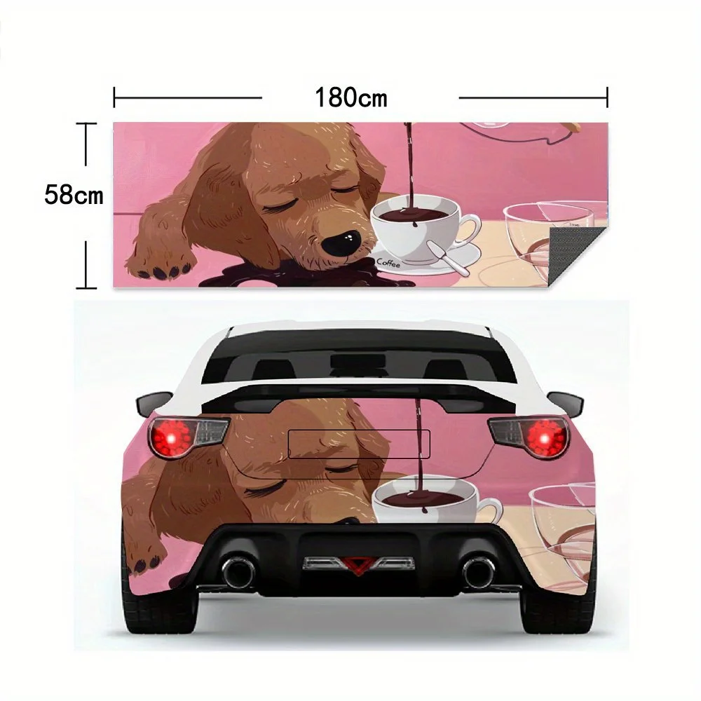 Coffee - Pouring Dog Fun Car StickerVinyl Decal for Car Rear, Waterproof Self-Adhesive Vinyl Stickers for Vehicle Tail & Bumper,