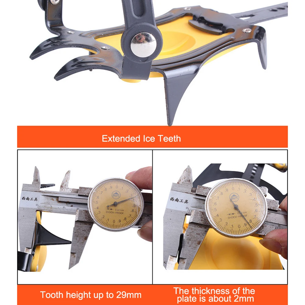 10/19/24Teeth Crampon Mountaineering Snow Antiskid Crampon Shoe Cover Ice Grasping Skiing Claw Hiking Climbing Protection Gear