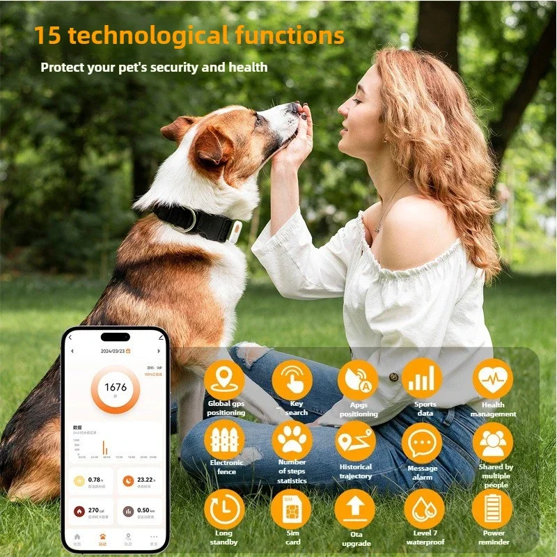 Pet GPS Trackers Historical Track Motion Data Dog Cat Anti-loss Tracking Health Monitoring GPS Tracker Waterproof Pet Products