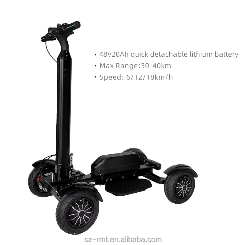 

off Road Capable Four-Wheel Aluminum Alloy Golf Buggy Foldable Golf Bag Cart Lightweight Lithium Battery Golf Trolley