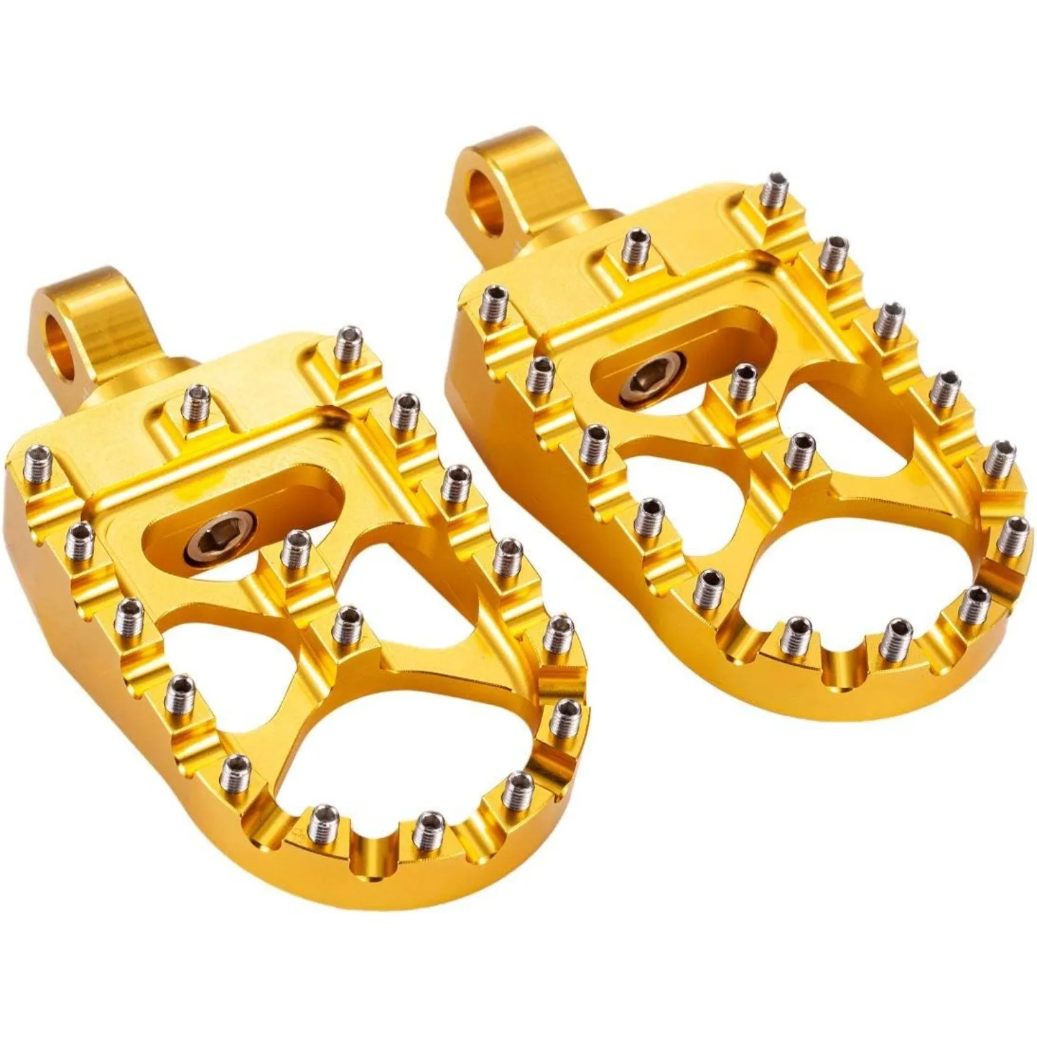 Motorcycle CNC Wide Foot Pegs 360 Degree Rotating MX Chopper Bobber Style Compatible with Harley Dyna Sportster Fatboy Iron 883