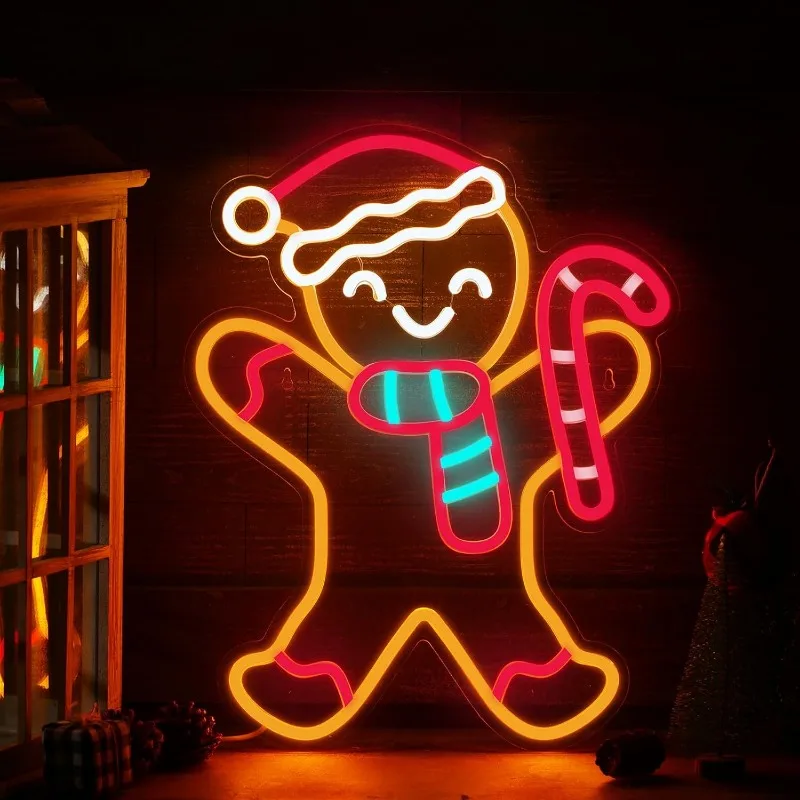 Christmas Joy Neon Lights, Christmas Decorations Light Up The Room Signs LED Wall Bar Living Room Winter Decorations for Parties