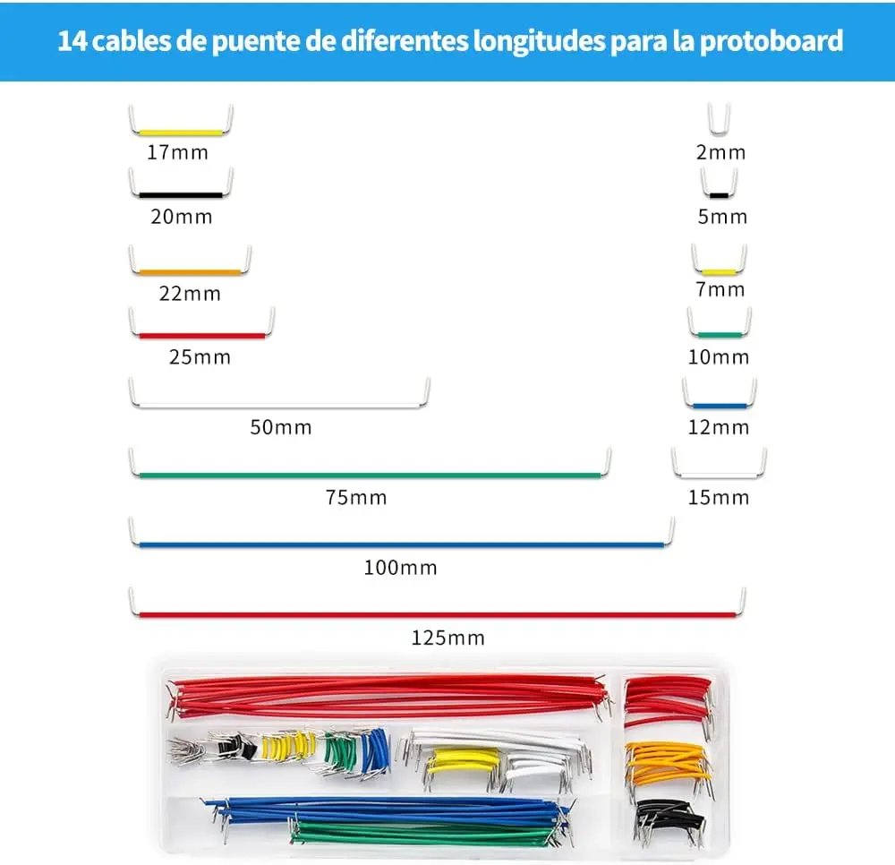 Fun-Kit für elektronische Komponenten mit Netzteilmodul, Überbrückungskabel, Steckbrett mit 830 Verbindungspunkten, Präzisionspotentiometer, Widerstand