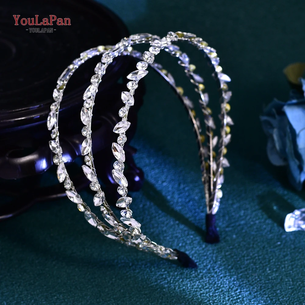 YouLaPan Rhinestone Wedding Headband Multilayer Crystal Bridal Headpiece Wedding Hair Accessories Party Bride Hair Tiara HP579