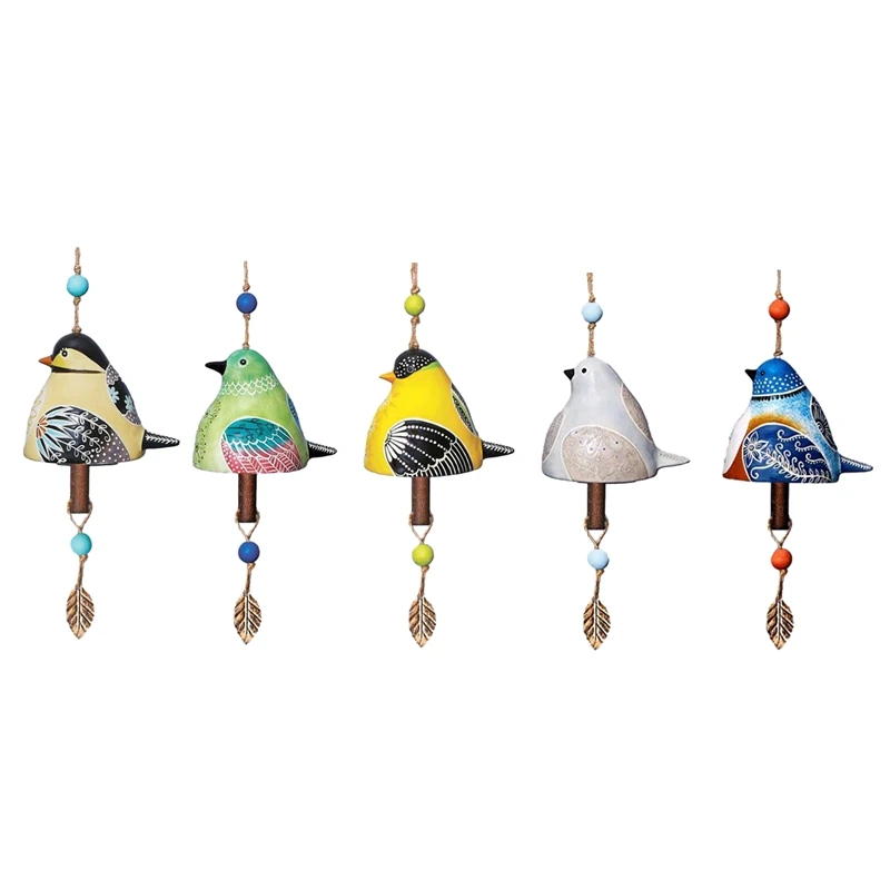 Bird Song Bell Garden Decoration,Hanging Rustic Wind Chime, Pendant Metal Tube Bell Door Bell Pendant A Durable Easy Install