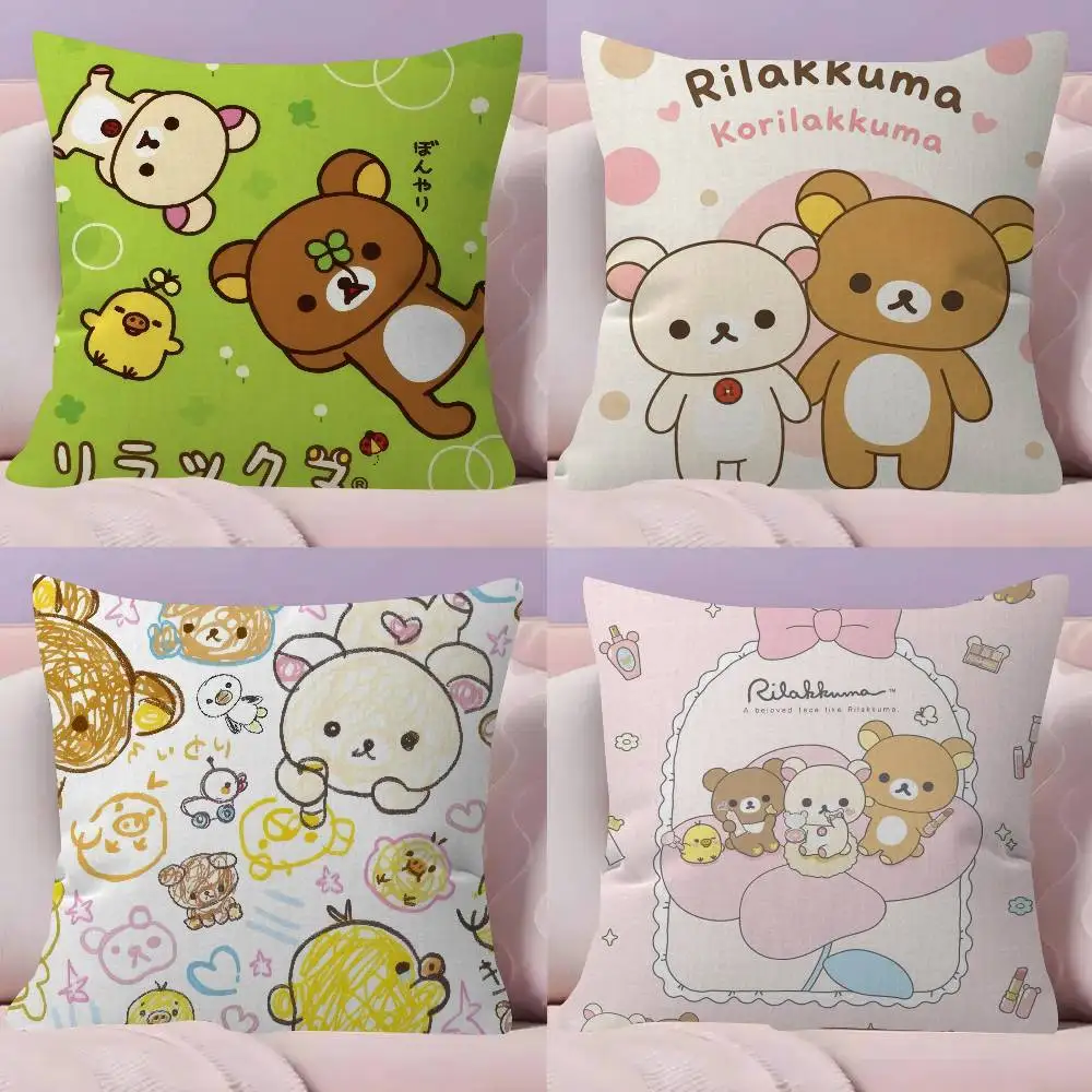 Cute Cartoon Anime R-Rilakkuma    Pillow Gift Home Office Decoration Bedroom Sofa Car Cushion Cover case 45x45