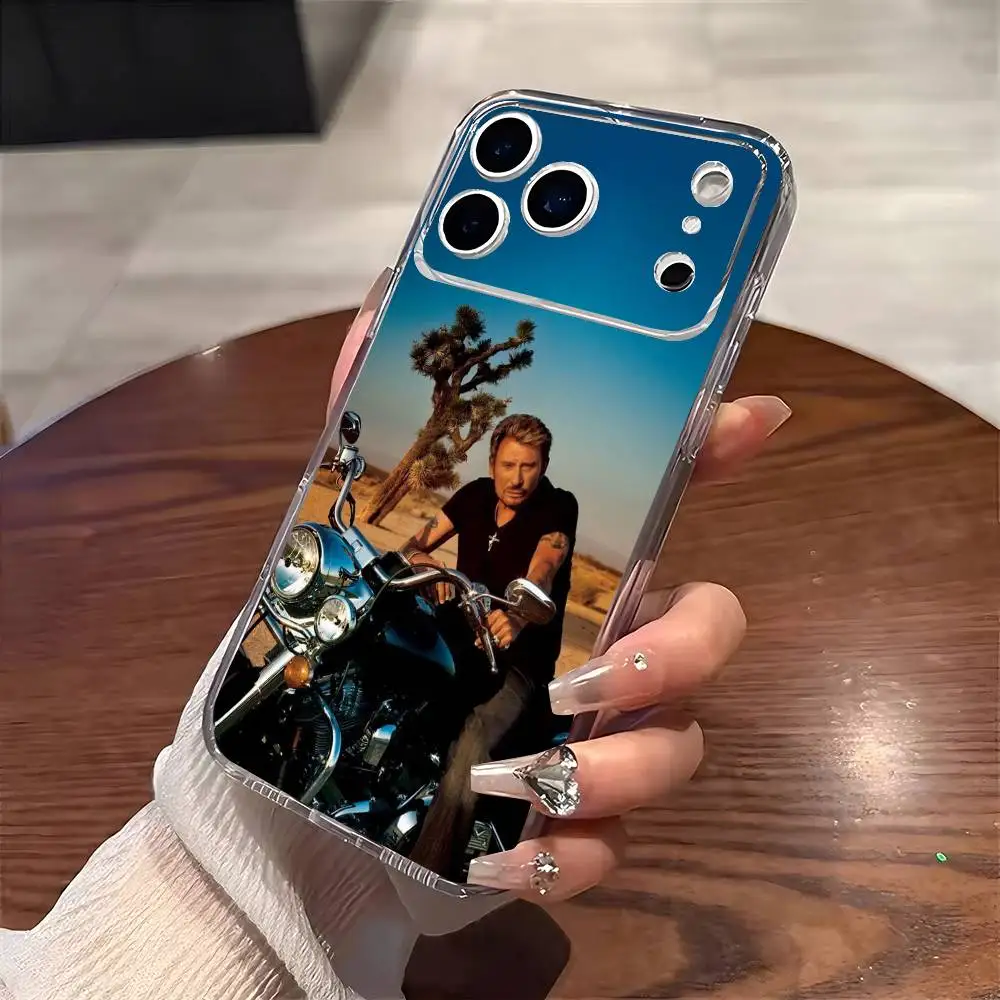 

J-Johnny H-Hallyday Singer Phone Case For iPhone 17 16 15 14 13 12 11 Mini Pro Max Plus Transparent Cover