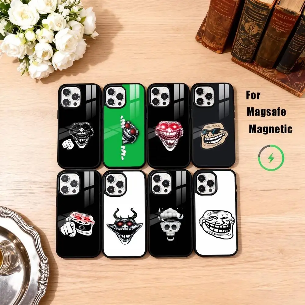 

Чехол для телефона T-Troll Face для iPhone 17,16,15,14,13,12,11 Plus, Pro Max Magnetic для беспроводной зарядки Magsafe
