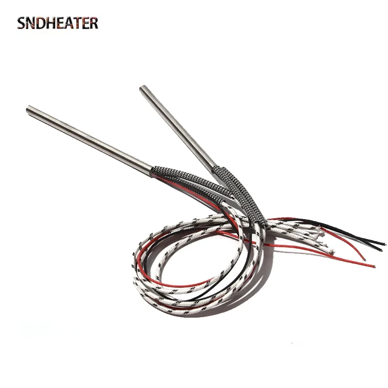 

SNDHEATER 2 шт. электрический картридж нагревательный элемент 6x190/195/200/210/220 мм формовочный нагреватель из нержавеющей стали с термопарой K