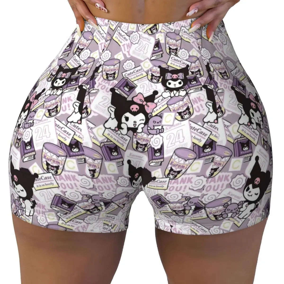 

Custom Funny Kuromi Cartoon Gym Biker Running Shorts for Women Workout Yoga Shorts