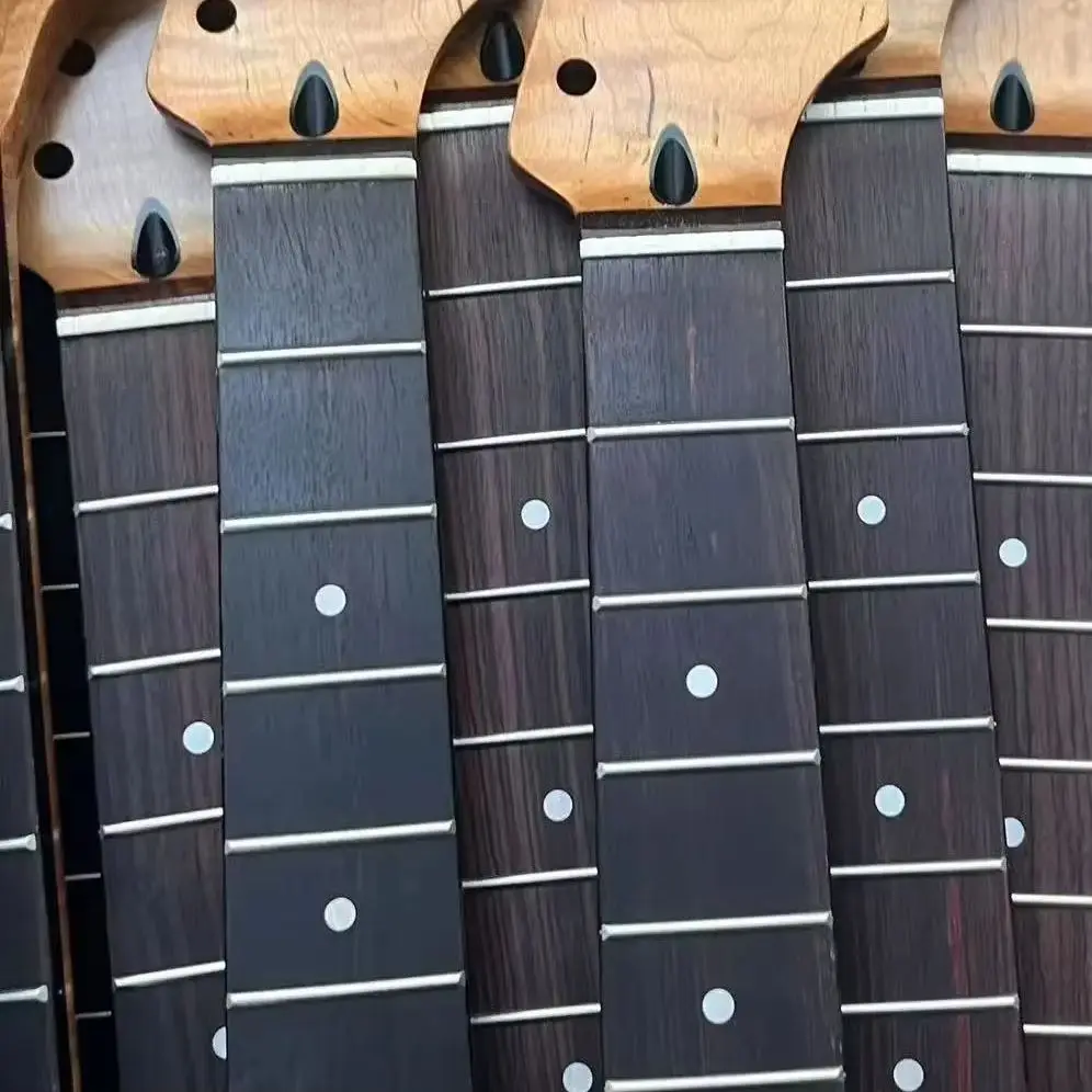 Custom ST Electric Guitar Neck Roasted Flame Maple Top Rosewood Fingerboard 22 Frets Nickel Silver Soldered Jumbo Frets