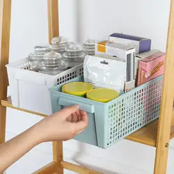 Desktop Storage Box With Handle Hollow Drying Storage Basket Makeup Container Desktop Cosmetic Basket Home Office Organizer Box