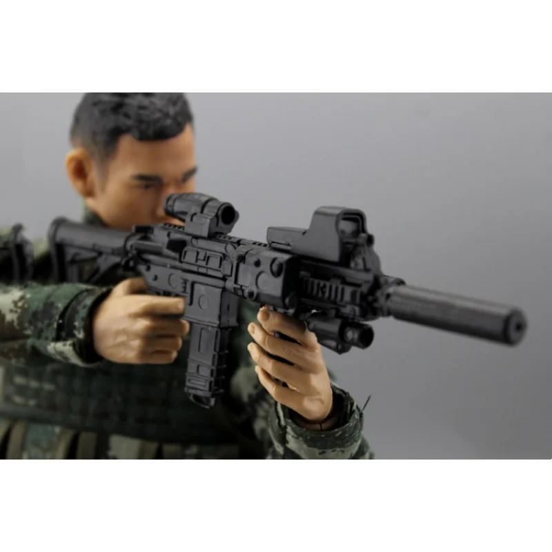 1/6 Scale HK416 Automatic Rifle Assembly Weapon Model Kit Soldier Accessories