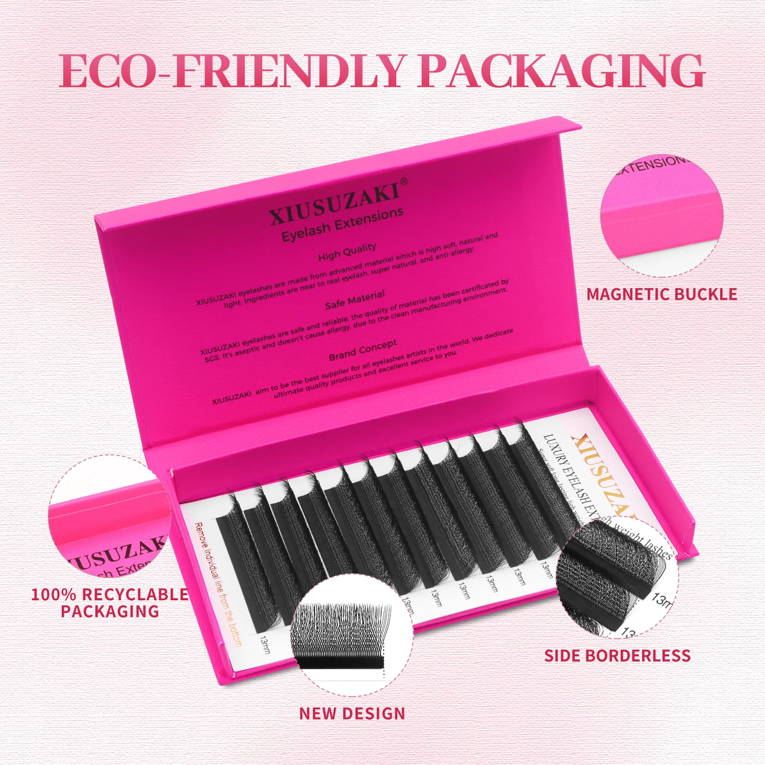 XIUSUZAKI U Estensioni ciglia 3D Ventole di volume preconfezionate Ciglia a forma di U 3D W Estensioni ciglia finte individuali Strumenti per il trucco di bellezza