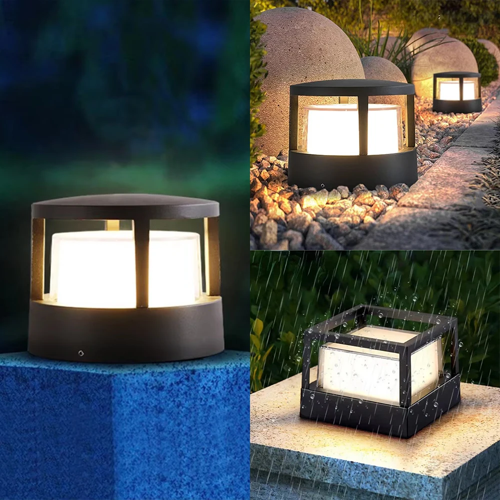 

Nordic modern small outdoor LED column light 12W waterproof IP65 courtyard porch garden lawn lighting decoration light 110-240V