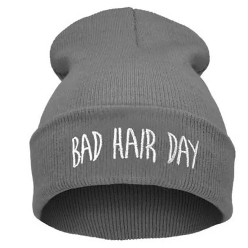 Fall Winter Fashion Bad Hair Day Hiphop Caps Knit Beanie Hat For Women Men Black Gray Blue Pink NEON YELLOW GREEN