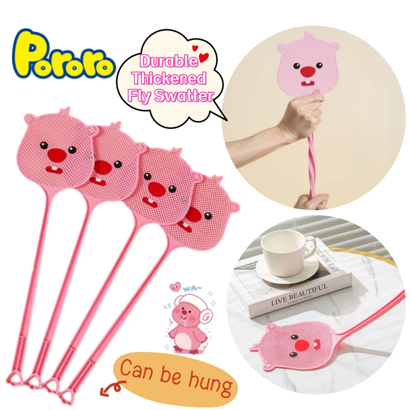 

New Pororo Loopy Creative Thickened Fly Spatter Household Cartoon Durable Hanging Long Handle Large Mosquito and Fly Spatter