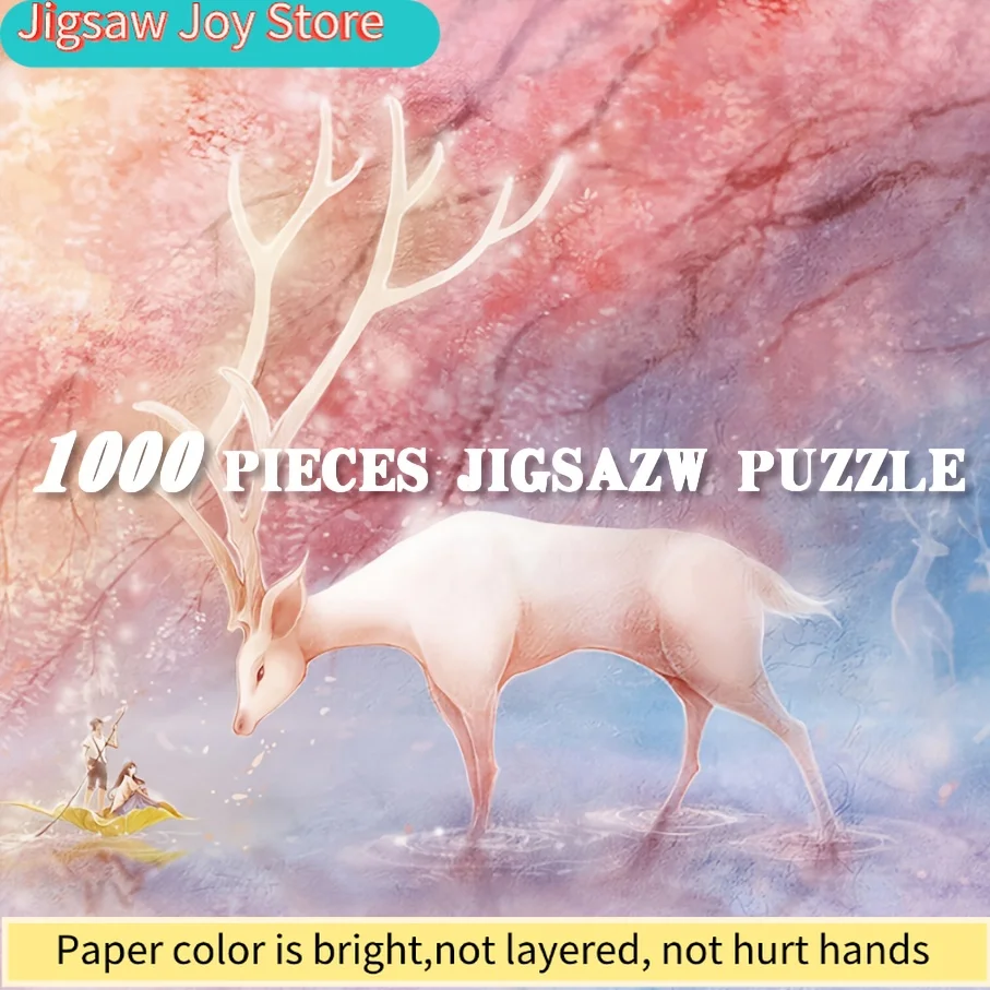 

Пазл для взрослых — дизайн «Вишневый олень» с волшебной сценой, 29,53×19,69 дюймов, идеальный подарок на День святого Валентина, Пасху