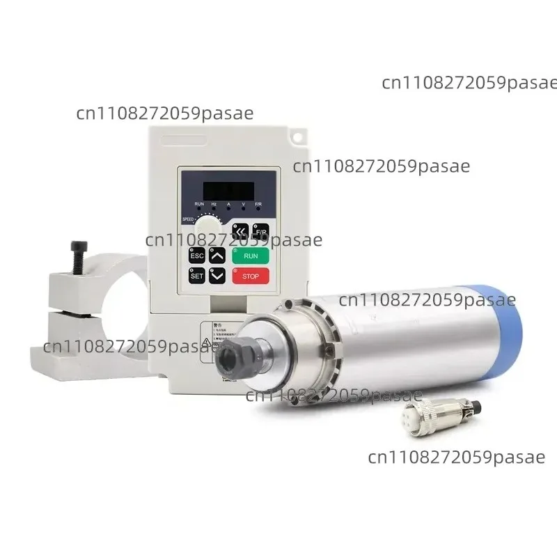 Eje de Rotación Refrigerado por Aire de 1.5kW ER16 D 65mm 400Hz con 4 Rodamientos 24000 RPM y Inversor QL de 1.5kW, Motor de Eje de 65mm con Soporte