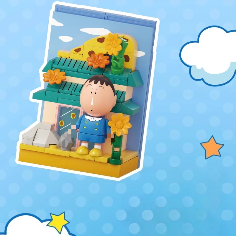 SEMBO Crayon Shin-chan Building Blocks Children's Educational Assembling Fun Stickers Magnetic Cartoon Shin-chan Ornaments Toys