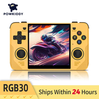 POWKIDDY RGB30 Yellow 720*720 4 Inch Ips Screen Built-in WIFI RK3566 Open-Source Retro Handheld Game Console Children's Gifts