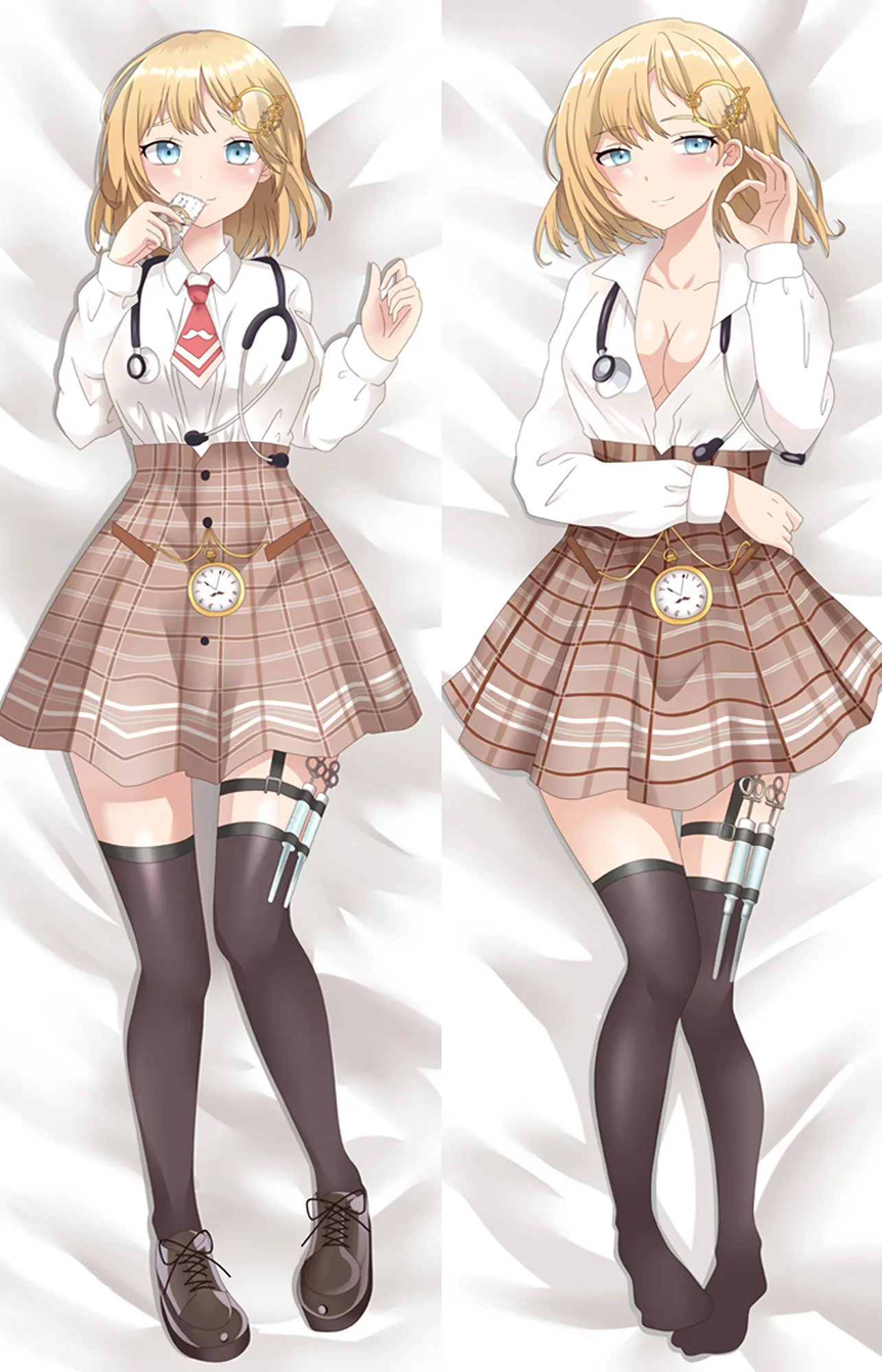 Decorative Anime Dakimakura Hugging Pillow Case Character Artwork Print Collectible Room Present Amelia Watson, Cover Only