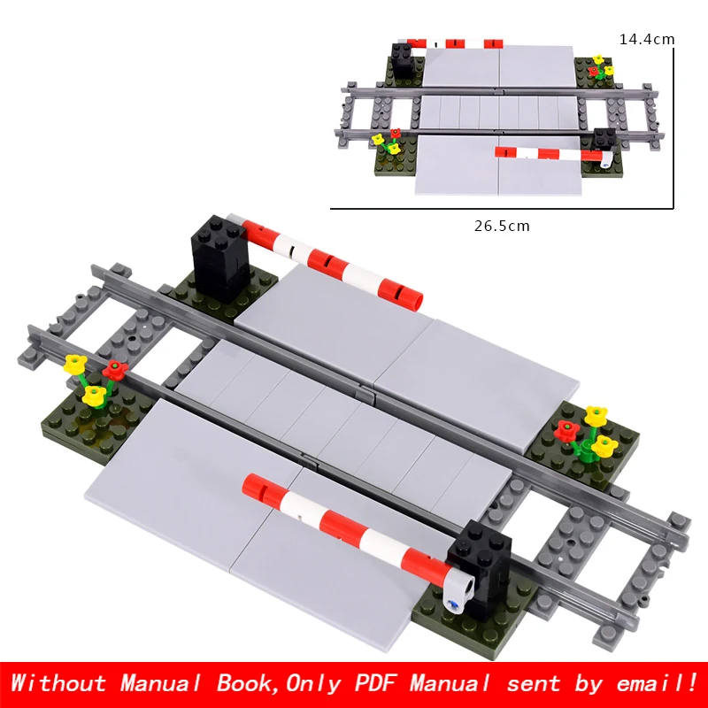 MOC Creative Expert City Train Verkeerslichten Reling Crossing Railway Express Bricks Bouwstenen DIY Speelgoed voor kinderen geschenken